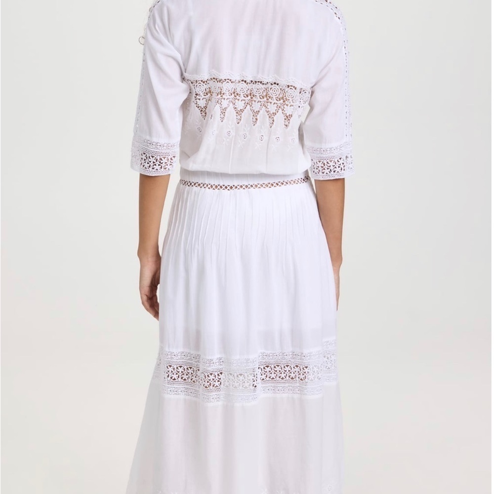 LOVESHACKFANCY Women's Beth Dress, White, L - Picture 3 of 15